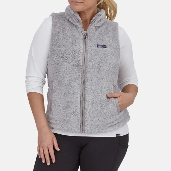 Patagonia Los Gatos Deep Fleece Light Gray Vest Size S - Picture 1 of 14
